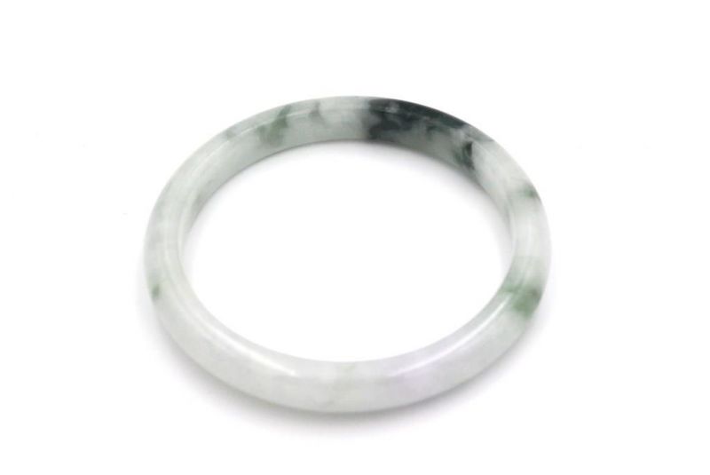 Jade Bracelet Bangle Class A White spotted 2