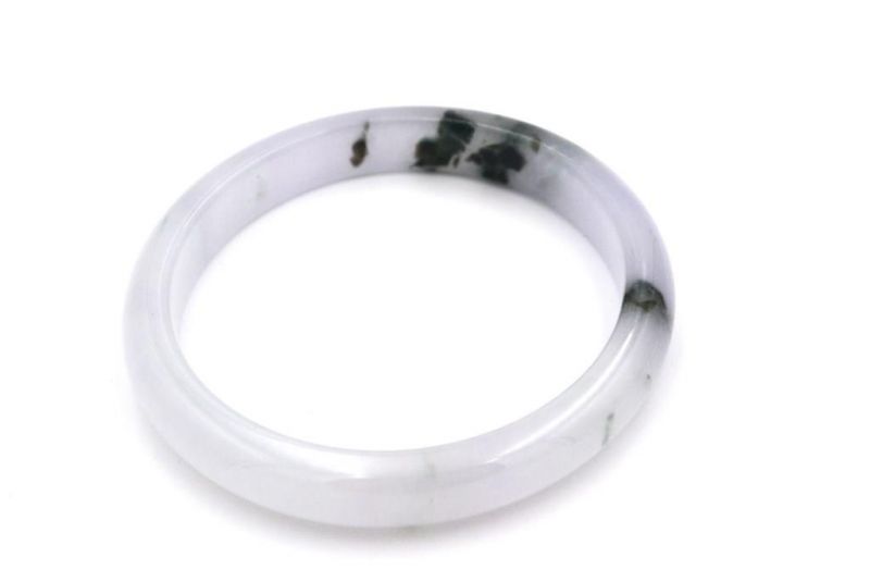 Jade Bracelet Bangle Class A White spotted 2