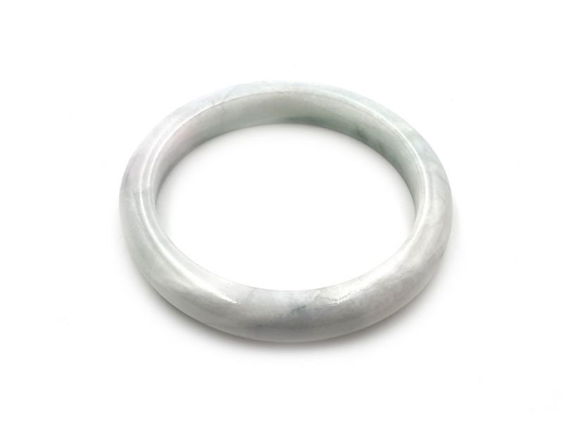 Jade Bracelet Bangle Class A White with green highlights 1