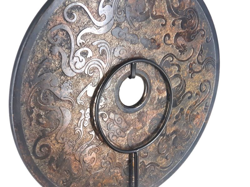 Jade disco Bi Tallado 40cm - animales míticos 4