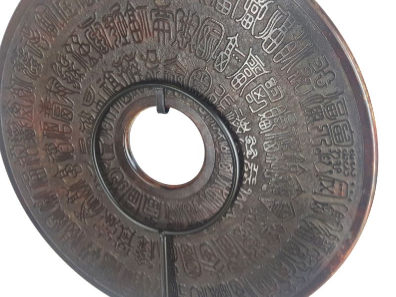Jade disco Bi Tallado 40cm - caracteres chinos 4