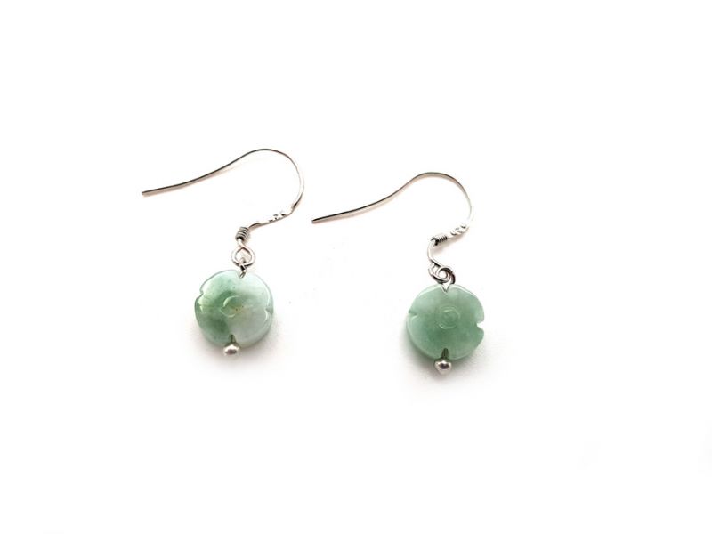 Jade Earrings Flower - Light Green 1