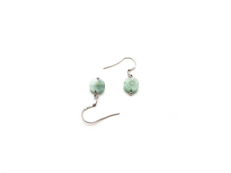 Jade Earrings Flower - Light Green 4