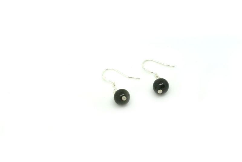 Jade Earrings Green Ball 3