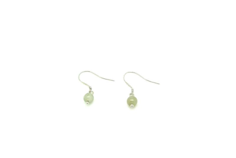 Jade Earrings Small white ballP 1