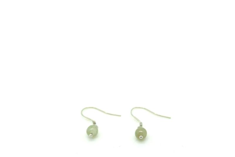 Jade Earrings Small white ballP 2