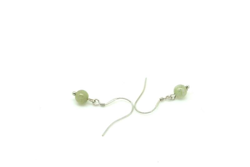 Jade Earrings Small white ballP 4