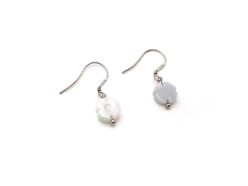 Jade Earrings White flower 3