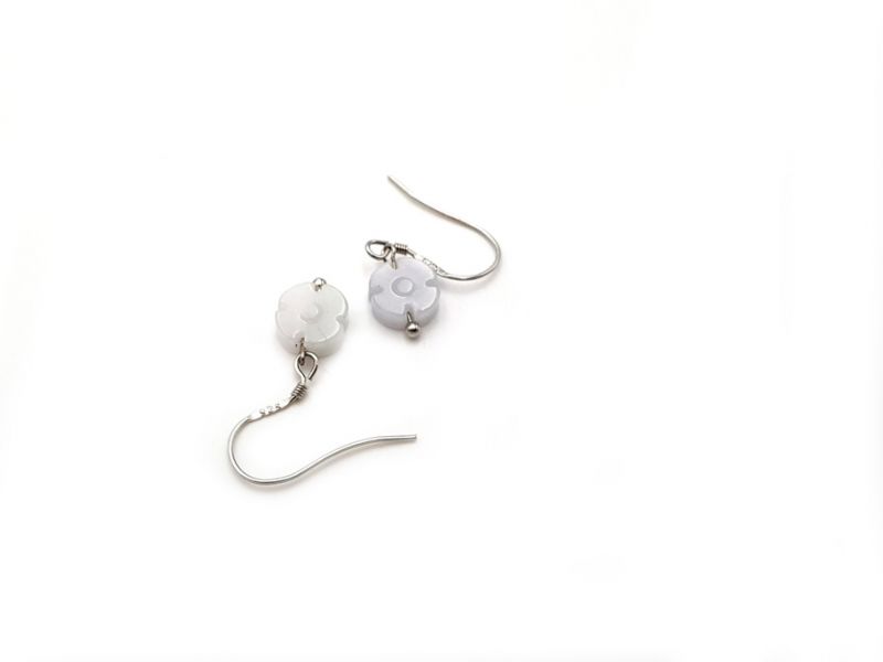 Jade Earrings White flower 4