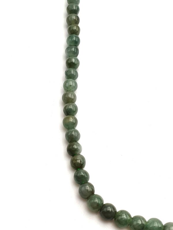Jade Halskette - 6mm Jade Perlen - Dunkelgrün / Transparent 2