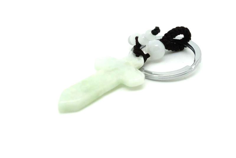 Jade Keyring Christian cross 5