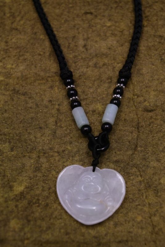 Jade Lachender Buddha Anhänger Herz 2