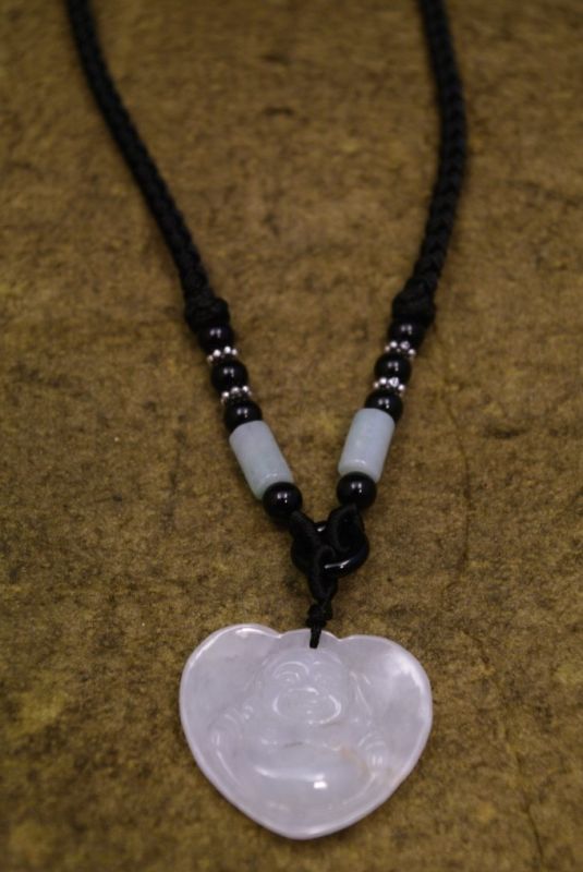 Jade Lachender Buddha Anhänger Herz 4
