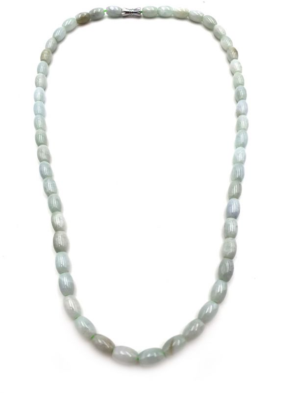 Jade Necklace 68 Oval Beads 1
