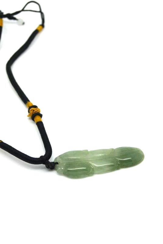 Jade Necklace long Leaf 4