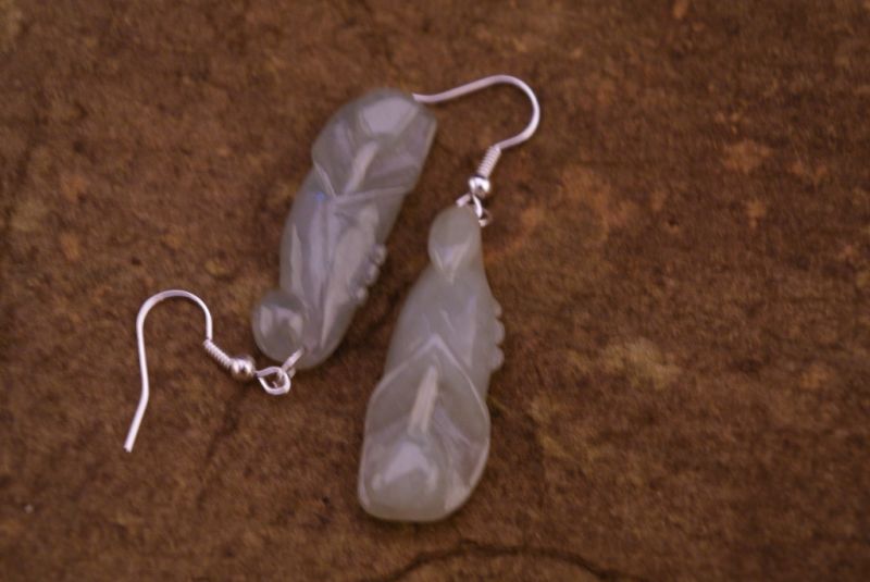 Jade Ohrringe Blume des Glück 3
