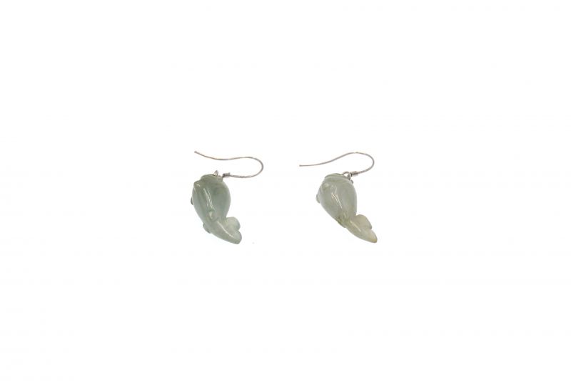 Jade Ohrringe - Fisch - Hellgrün Transparent 2