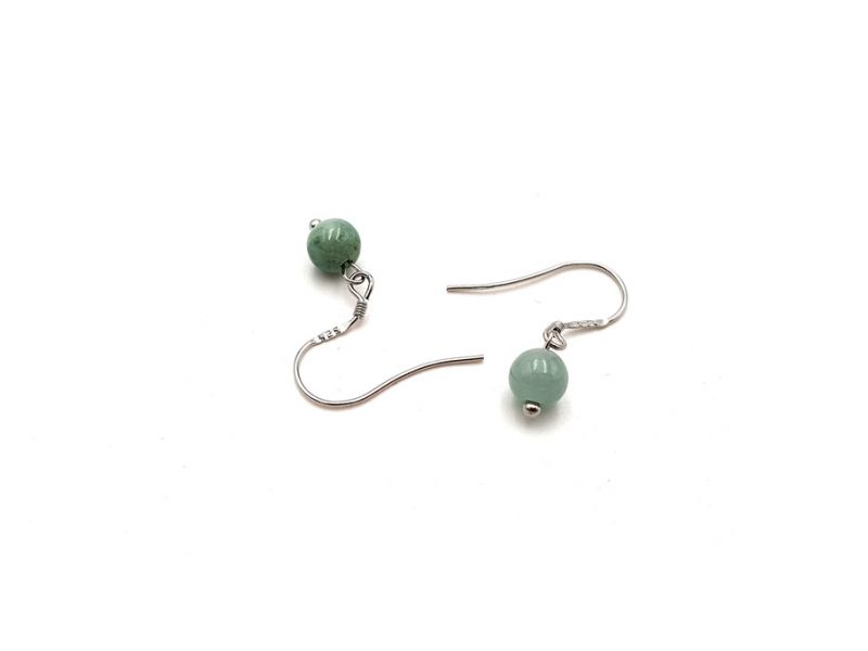 Jade Ohrringe Grüne Perle - 0,6 cm 3