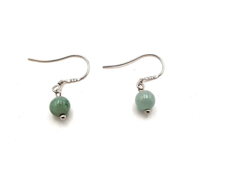 Jade Ohrringe Grüne Perle - 0,6 cm 4