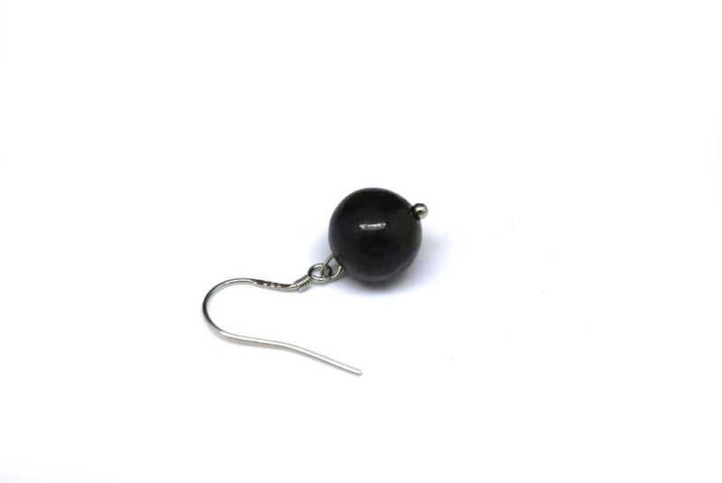 Jade Ohrringe - Grüne runde Perle 1cm 3