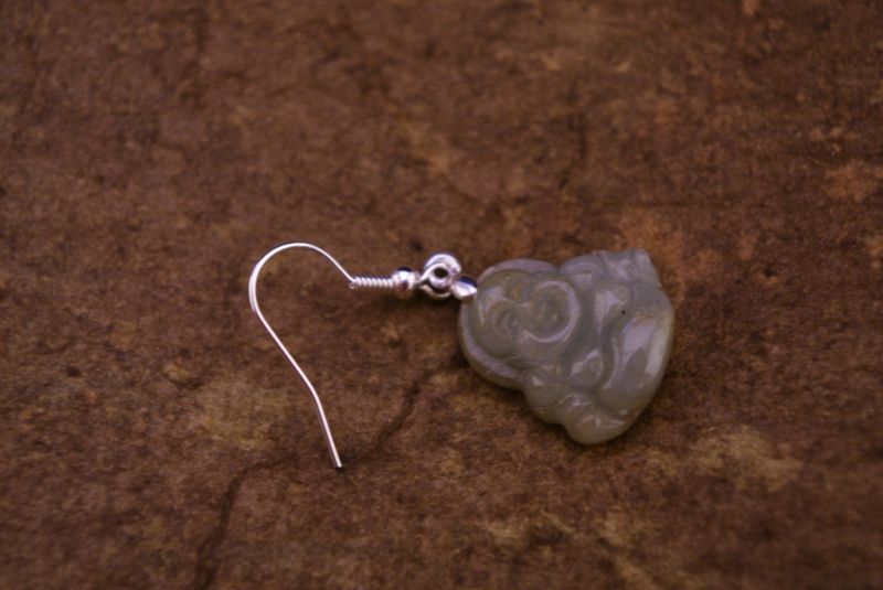 Jade Ohrringe Lachender Buddha 5