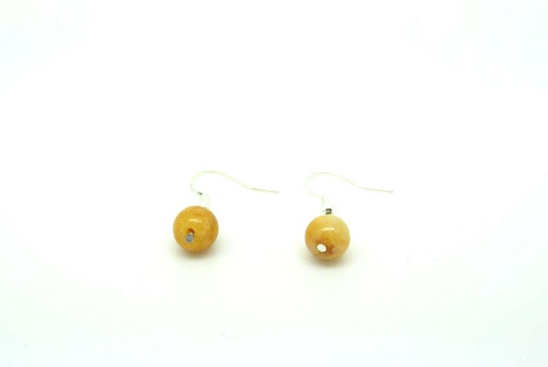 Jade Ohrringe Perle Gelb Orange 2
