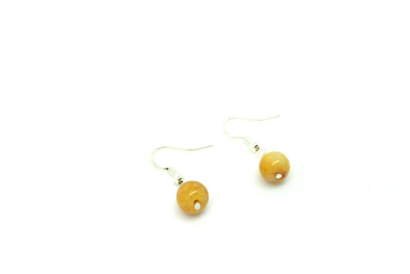 Jade Ohrringe Perle Gelb Orange 3