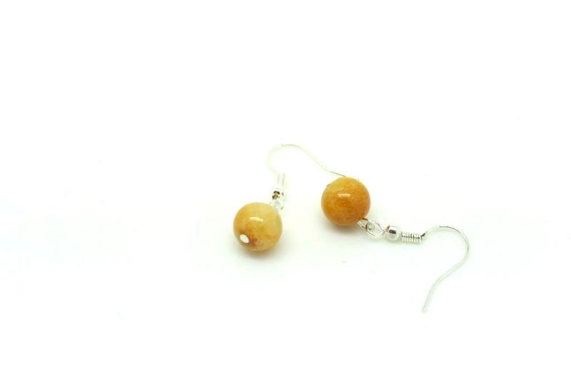 Jade Ohrringe Perle Gelb Orange 4
