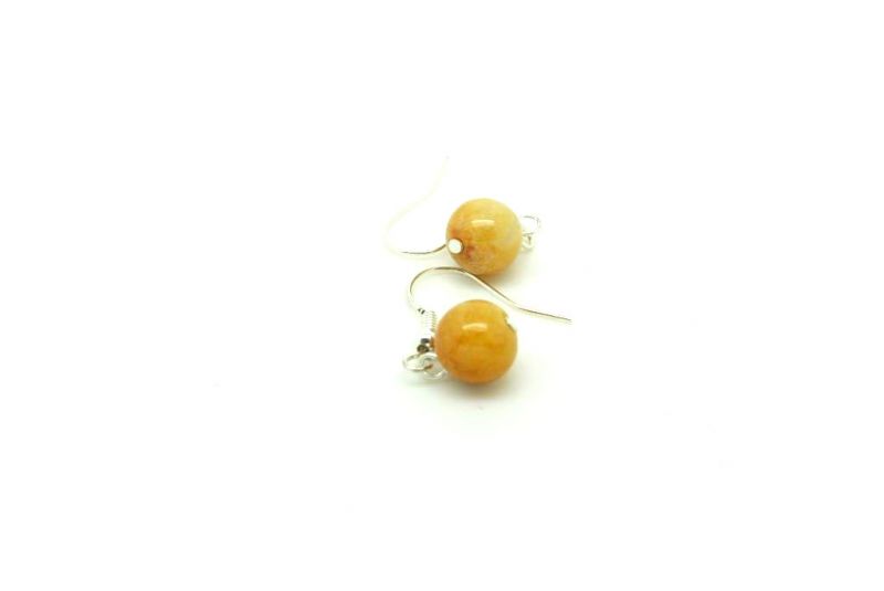 Jade Ohrringe Perle Gelb Orange 5