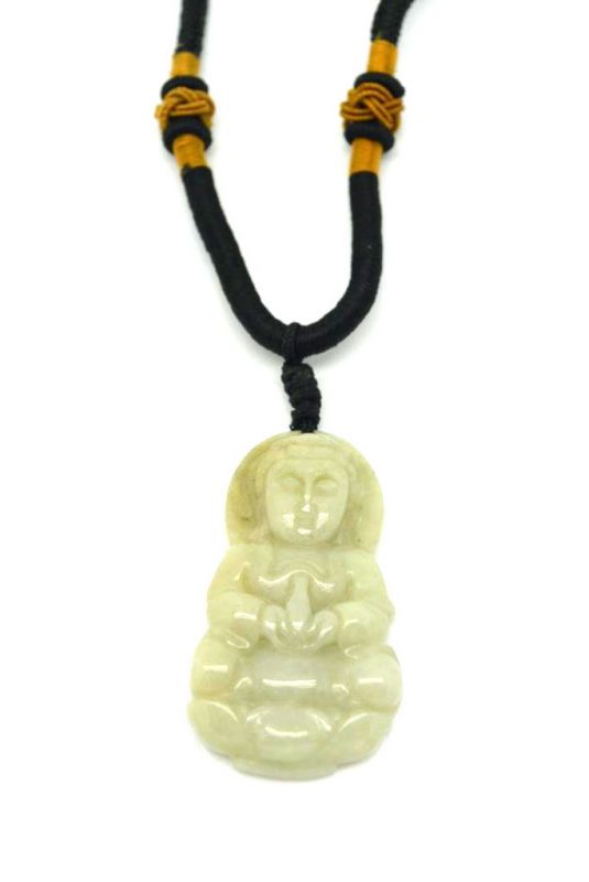Jade Pendant White Buddha 1