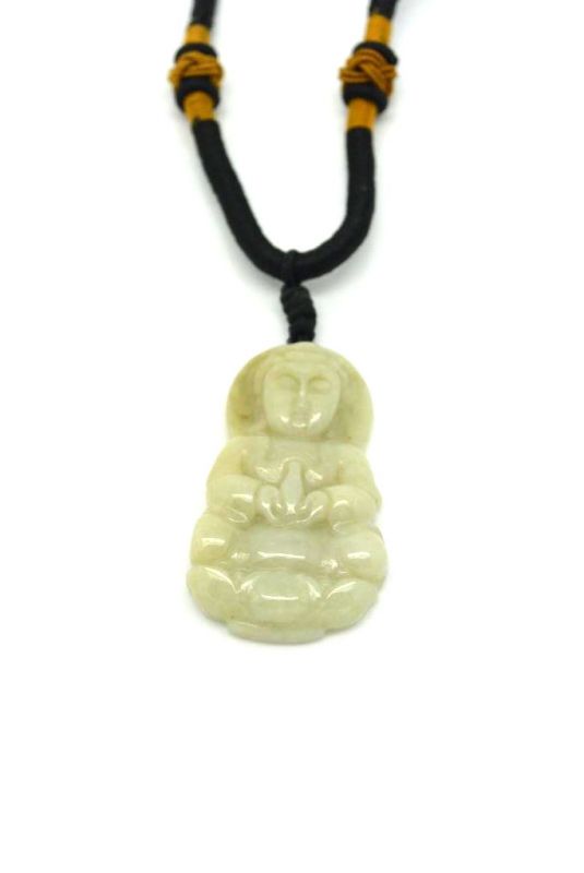 Jade Pendant White Buddha 2