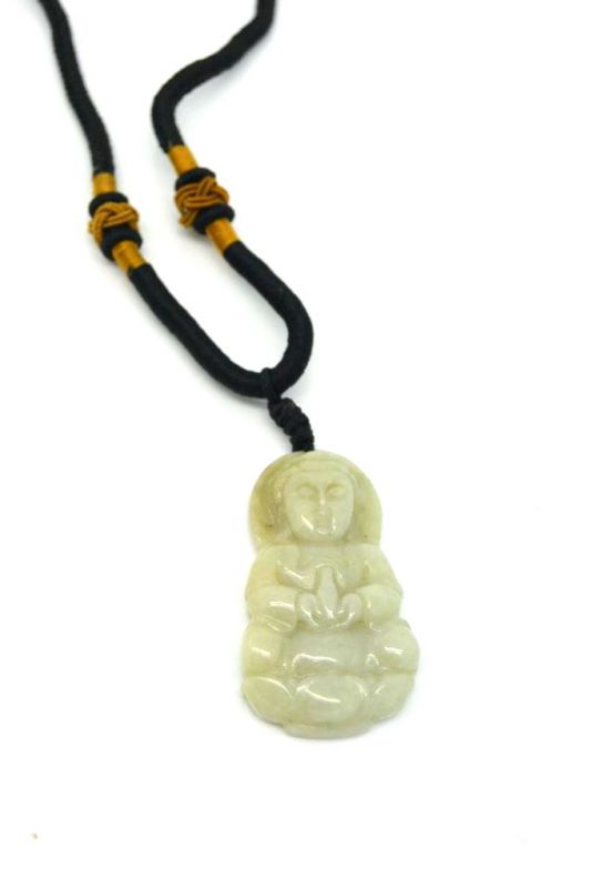 Jade Pendant White Buddha 5