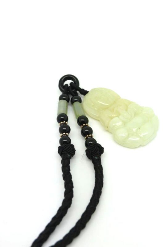 Jade Pendant White Buddha 4