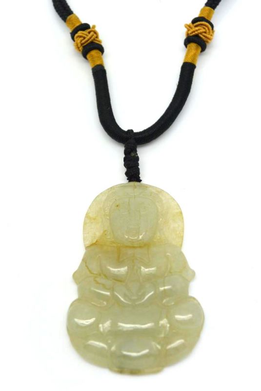 Jade Pendant White Large Buddha 2