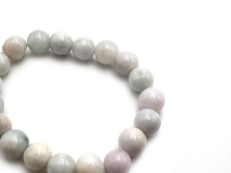 Jade Perlenarmbänder - 10mm Jade Perlen - Weiß / hellgrün 3