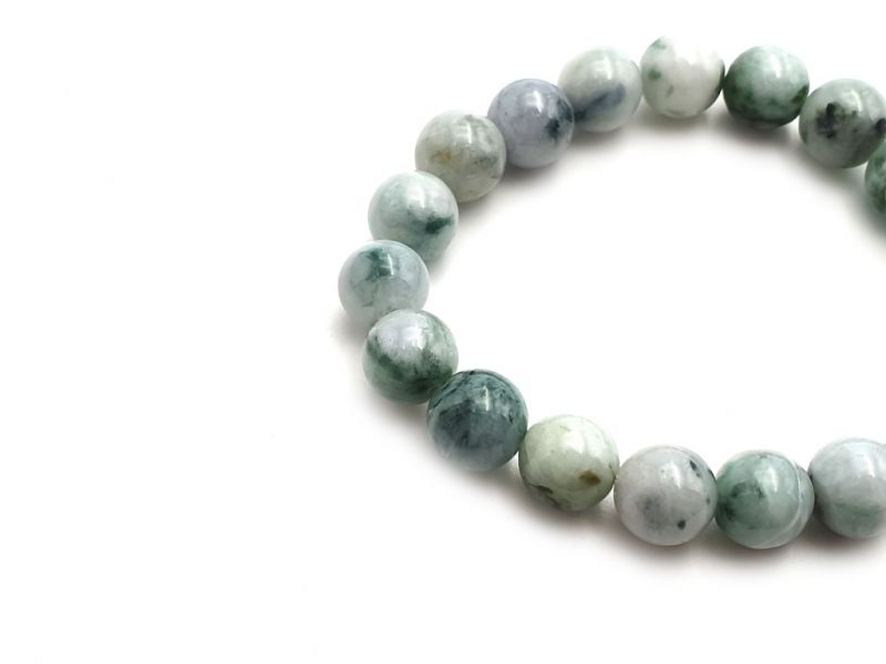 Jade Perlenarmbänder - 10mm Jade Perlen - Weiß und Grüne spotted 2