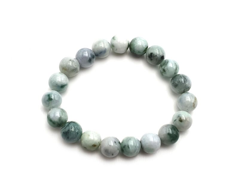 Jade Perlenarmbänder - 10mm Jade Perlen - Weiß und Grüne spotted 3