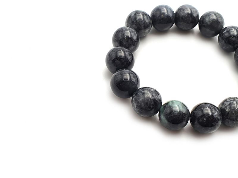 Jade Perlenarmbänder - 14mm Jade Perlen - Dunkelgrau 2