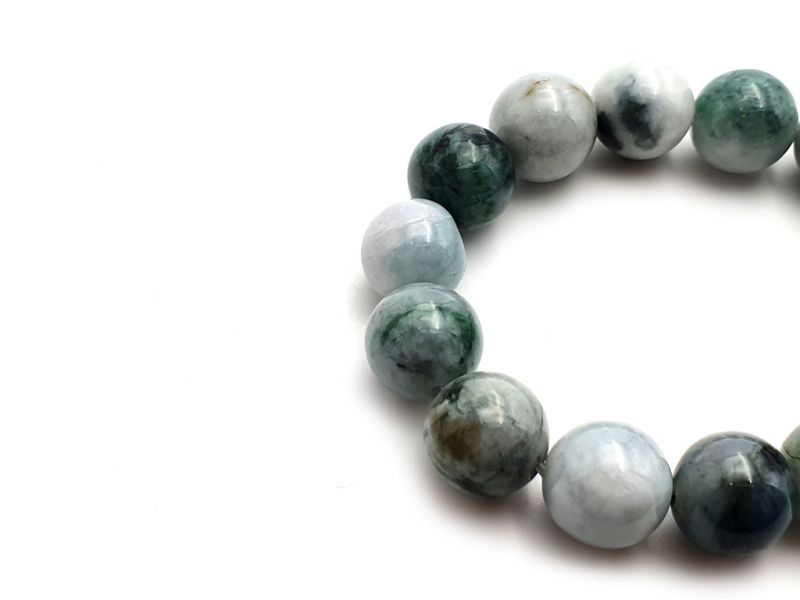 Jade Perlenarmbänder - 14mm Jade Perlen - Grün und Weiß 2
