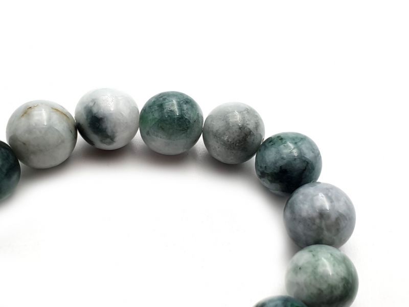 Jade Perlenarmbänder - 14mm Jade Perlen - Grün und Weiß 3