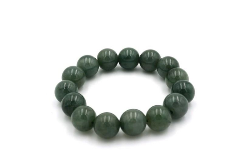 Jade Perlenarmbänder - 15 Große Perlen - Kaiser grün 2