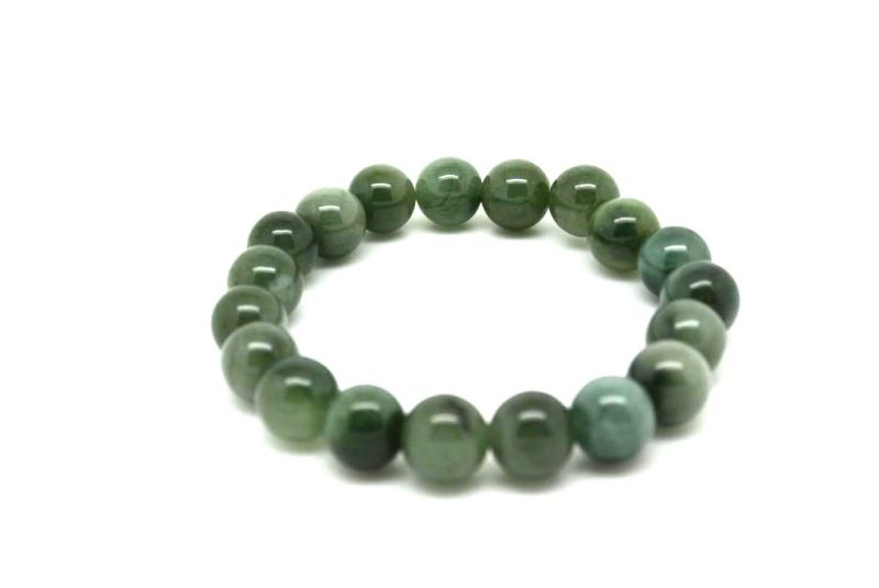 Jade Perlenarmbänder 19 Perlen Dunkelgrün 2