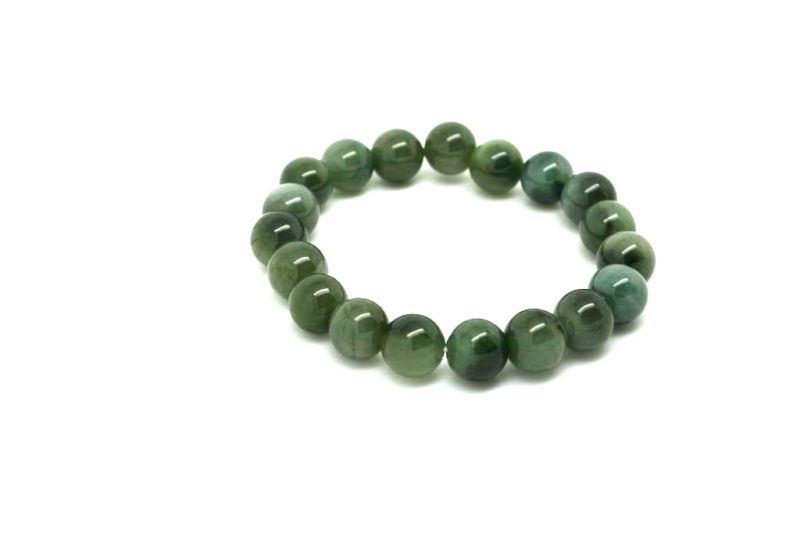 Jade Perlenarmbänder 19 Perlen Dunkelgrün 3