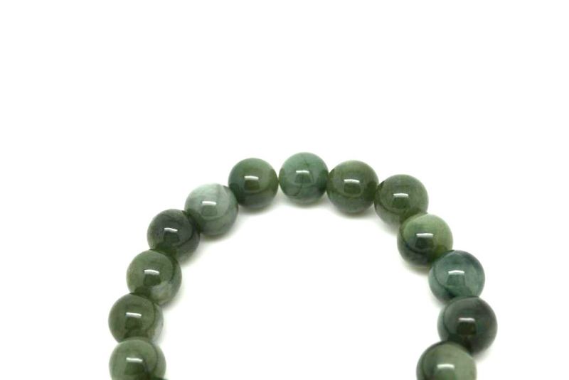 Jade Perlenarmbänder 19 Perlen Dunkelgrün 4