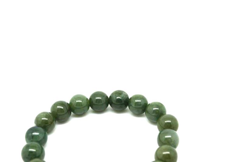 Jade Perlenarmbänder 20 Perlen Dunkelgrün 4