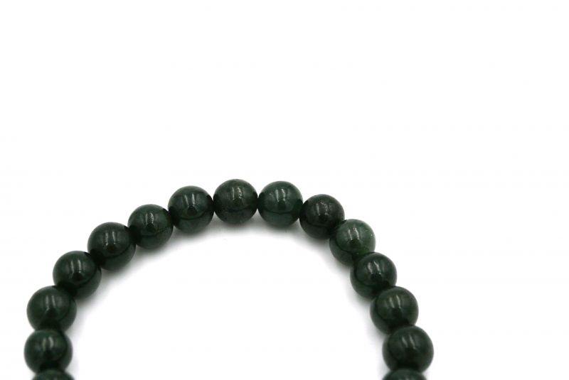 Jade Perlenarmbänder 23 Perlen Dunkelgrün 3