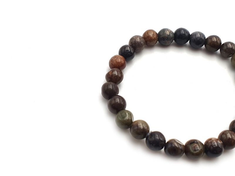 Jade Perlenarmbänder - 8mm Jade Perlen - braun, grau und dunkelgrün 2