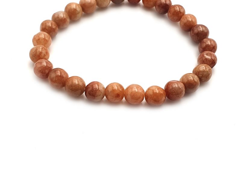 Jade Perlenarmbänder - 8mm Jade Perlen - Orange und Braun 2