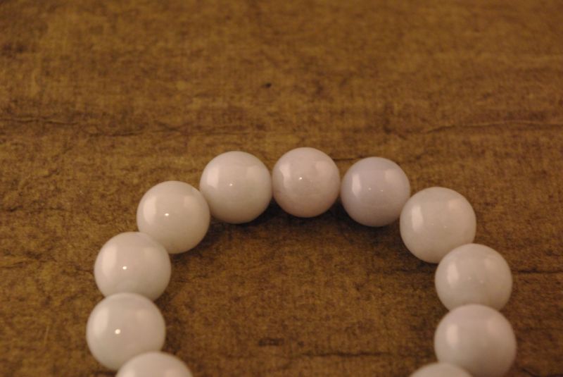 Jade Perlenarmbänder Grosse Perlen Weiss 3