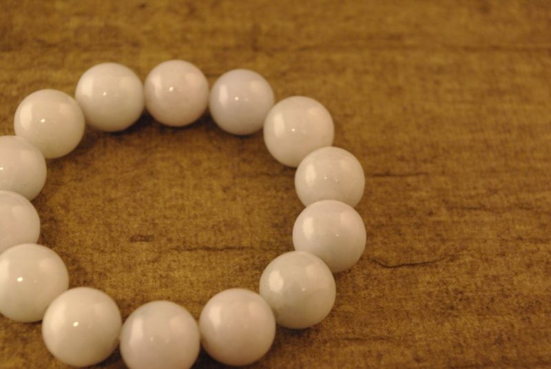 Jade Perlenarmbänder Grosse Perlen Weiss 4